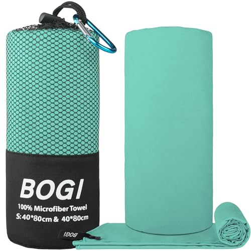 BOGI Microfiber Travel Sports Towel-Quick Dry Travel Towel,Soft Lightweight Absorbent Compact Sports Towel for Camping Gym Beach Bath Yoga Swimming Backpacking (S:16''x32'',2Pcs-Mint) - color: Mint, size: S:16''x32''(2 Pcs)