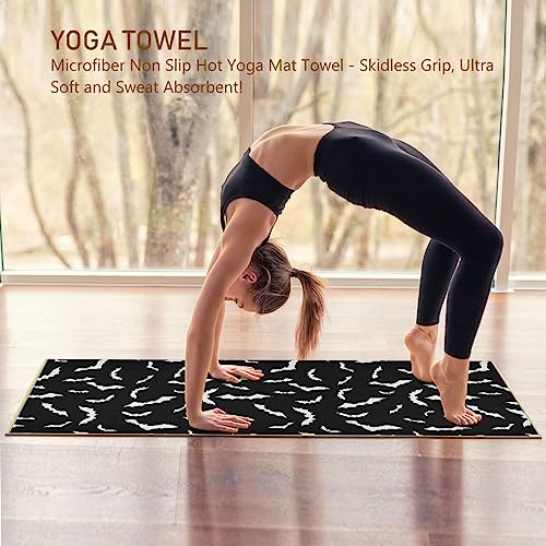 Yoga Mat Towel Halloween Bats, 73" x 27" - color: Multi208