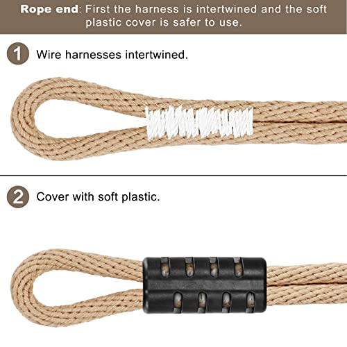 SELEWARE Tree Swing Rope Hammock Tree Straps Hanging Kit, Adjustable Rope Fast & Easy to Hang Hammock Chair Swing for Indoor Outdoor Tree Branch Camping Playground Accessories (Beige1, 40Inch,1 Pack) | Quick Easy Installation, Fits Tree Branches, Beige 1