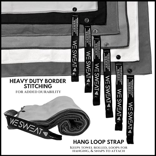 We Sweat’s (6 Pack) Microfiber Gym Towels, Highly Absorbent Soft Odor-Free - color: Neutral Solids (6 Pack), size: Sweat Towels