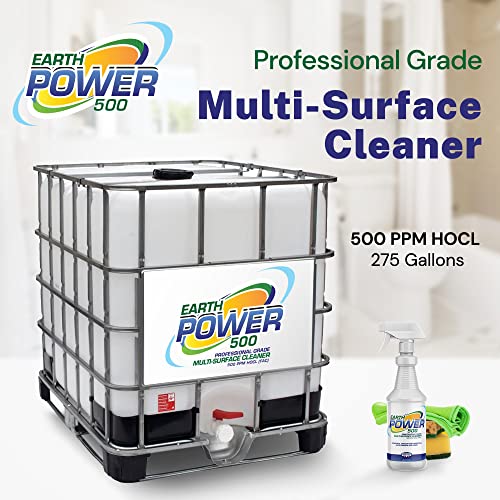 Earth Power Hypochlorous Acid 500 PPM Multipurpose Cleaner – 500 Gallon - style: 500 Gallons