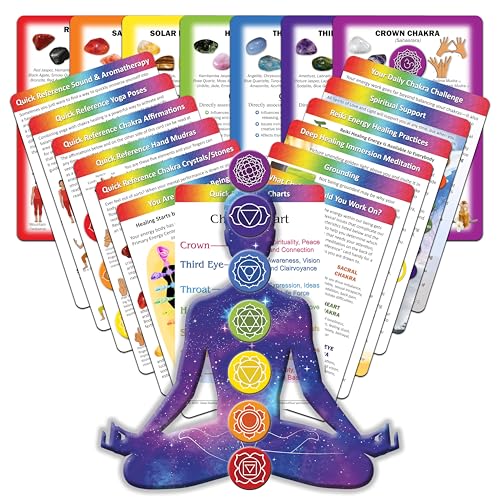 Chakra Healing Cards for Reiki, Meditation & Energy Balance, 20 Cards