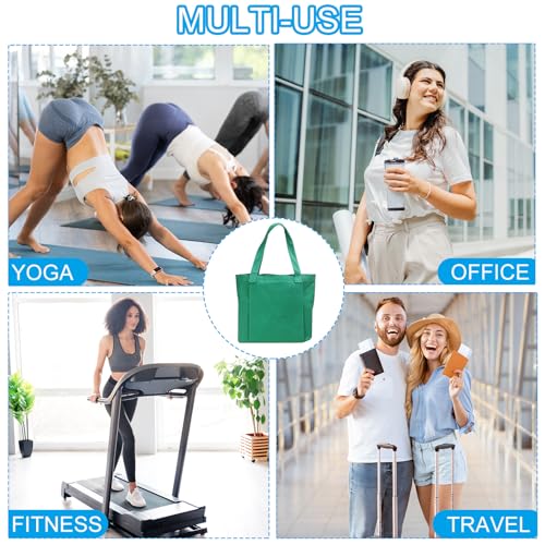 PATIKIL Yoga Mat Bags, Yoga Tote Carrier Shoulder Bag with Mat Pocket Carryall Canvas Tote Yoga Gym Bags - color: Green