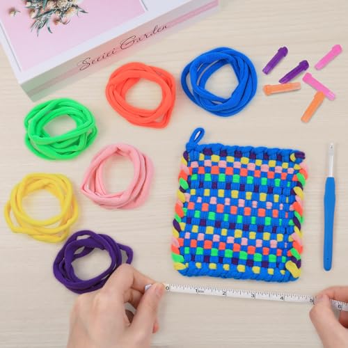 IQKidz Weaving Loom Kit Toys, DIY Arts and Crafts for Kids and Adults, Ideal Gifts for Girls Ages 5 6 7 8-12 13, Easy Potholder Loom Knitting Activity for Beginners, 224 Craft Loops - size: Potholder Weaving Loom