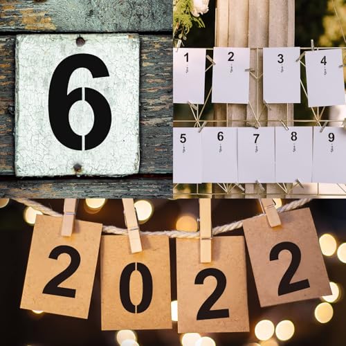 4 Inch Number Stencils Plastic Number Stencils Reusable Digital Painting Templates for Cake Stencil Address Templates - size: 4 Inch