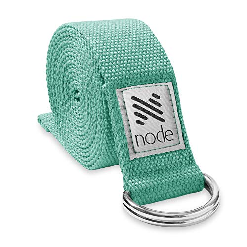7-1/2' Yoga Strap for Stretching, Woven Cotton Blend Yoga Strap with Adjustable D-Ring Buckle for Exercise, Therapy and Fitness - color: Teal