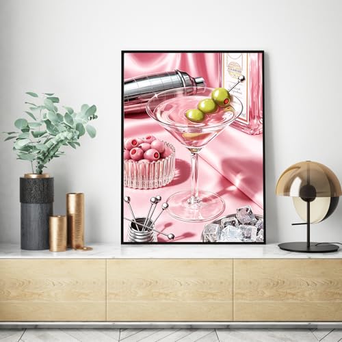 RYMILIE Cocktail Diamond Art Kits for Adults,Fashion Retro Diamond Painting | Diamond Art Kit for Beginners, 5D DIY Full Drill Diamond Painting Gem Art, Home Wall Art Gifts(12x16 inch) - color: DP03965