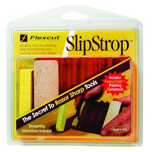 Flexcut Wood Carving Tools | Flexcut SlipStrop | Polish and Debur Cutting and Carving Tools For Razor Sharp Blade Edges | Includes Polishing Compound | PW12 | Made in the U.S.A.