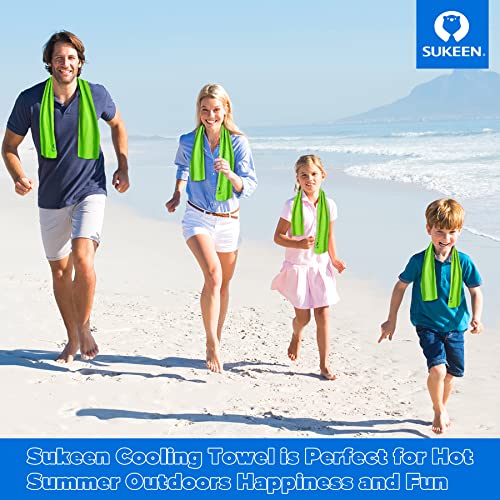 Sukeen 4 Pack Cooling Towels (40"x 12"), Cooling Neck Wraps, Soft Ice Towel - color: Dark Blue/Green/Black/Pink