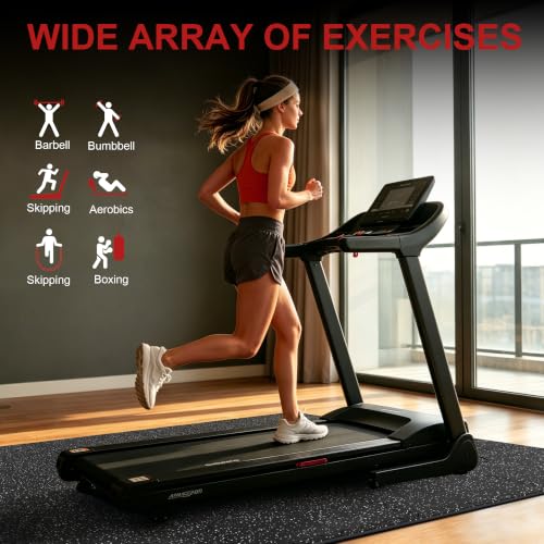 0.4" Thick Rubber Top Gym Flooring for Home Gym, 6 Pcs 24 Sq Ft Interlocking Puzzle Exercise Mat, EVA Foam Non-Slip Workout Mat, 24x24in Heavy Duty Floor Protector for Home Gym