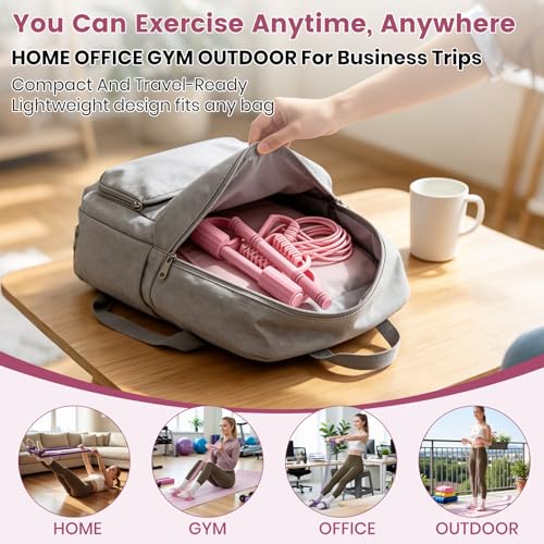 Pedal Resistance Band 3-in-1 Adjustable Latex Full Body Trainer - color: Pink