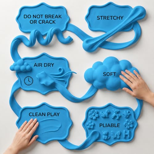 BOHS Foam Clay, Sky Blue Air Dry Modeling Clay, 1.1 lb | Soft, lightweight; crack-free finish; EVA and polystyrene foam details; cosplay props, figurines, fake bakes and slime making - color: Sky-blue, size: 500 g