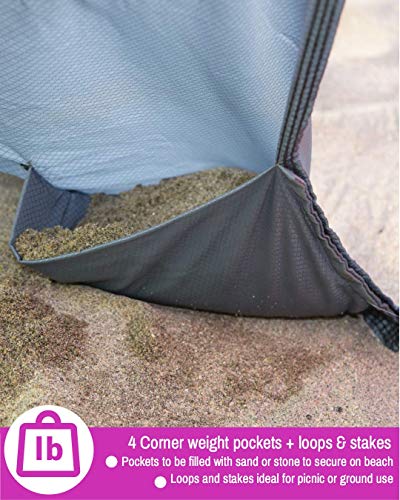 ECCOSOPHY Sandproof Beach Blanket, Oversized Sand Free Mat 9x10 ft - color: Purple