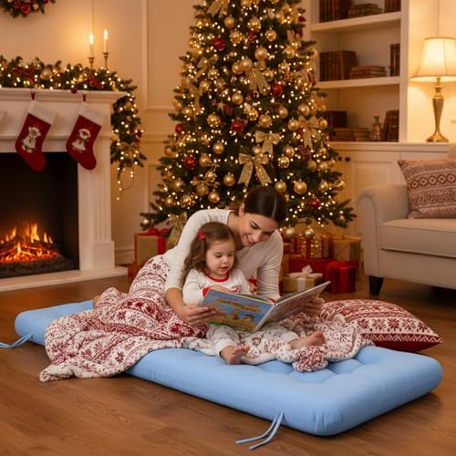 Vercraft Long Floor Cushion Large Floor Cushion with Brushed Cotton 74.8 x 27.5 x 3.15 in Jumbo Lounger Pillow for Outdoor Indoor Bay Window Meditation Yoga Reading Sleeping(1 Pc,Light Blue) - color: Light Blue