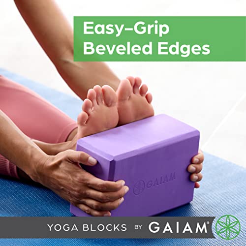 Gaiam Yoga Block - Supportive Latex-Free Eva Foam - Soft Non-Slip Surface with Beveled Edges for Yoga, Pilates, Meditation - color: Indigo Ink, style: 1 Block