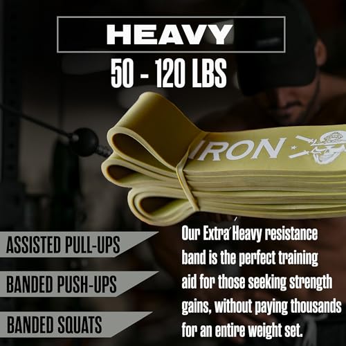 Pull Up Assistance Bands for Working Out - Resistance Bands Set for Men, Exercise, Workout, Fitness, Strength, Weightlifting, Training, Powerlifting, Stretch, Crossfit WOD - color: Single Band (50-120lbs)