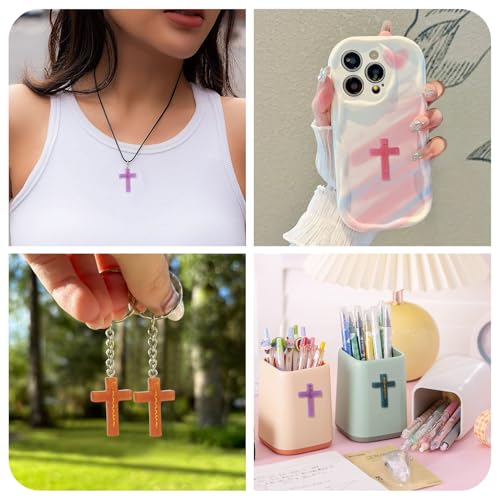 Craftdady 10 PCS Cross Resin Molds Silicone Epoxy Resin Jewelry Molds Crucifix Casting Mold Making Kit for Pendant Jewelry Necklace Earring Bracelet Keychain Ornaments Halloween Gifts