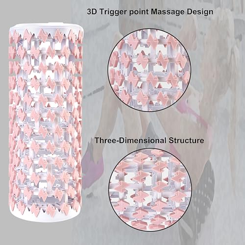 Collapsible Foam Roller for Exercise and Recovery (13 Inches), Easily Portable at 5.5 inches (Pink) - color: Pink