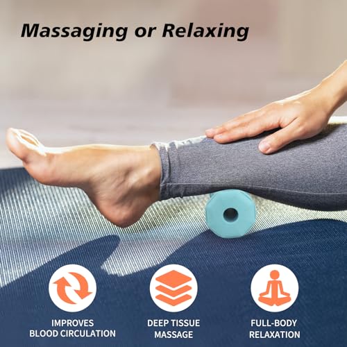 Green Foot Massager Roller for Plantar Fasciitis, Arch Heel Pain Relief | Deep tissue massage for feet, calf, arch and heel pain. for plantar fasciitis relief, home, office and travel use - color: Green