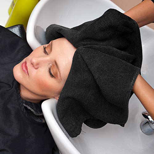 Utopia Towels Salon Towels, Pack of 12, 16x27 in, 100% Cotton, Black - color: Black, size: 12 Pack