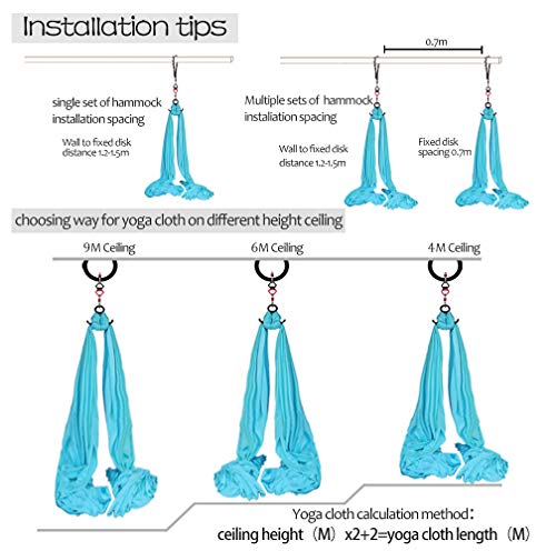 Deluxe Aerial Silks Equipment Set - 11 Yards Aerial Yoga Hammock Swing for Acrobatic, Circus Arts, Dance (L:10m W:2.8m) - color: Wine Red