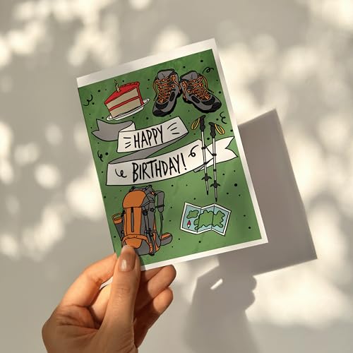 Happy Birthday Hiker | Adventurer Birthday Card | Hiking and Camping Outdoors Card - style: Hiking | Outdoor