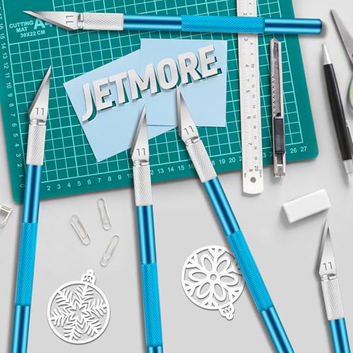 JETMORE 10 Pack Exacto Knife Set, Exacto Knife for Crafting, Hobby Knife and Pen Knife, Craft Knife Set for Paper, Vinyl, Cardstock, Stencil, Scrapbooking, Trimming, Carving and DIY Projects (Blue) - color: Blue, size: 10 Pack
