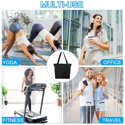 PATIKIL Yoga Mat Bags, Yoga Tote Carrier Shoulder Bag with Mat Pocket Carryall Canvas Tote Yoga Gym Bags - color: Black