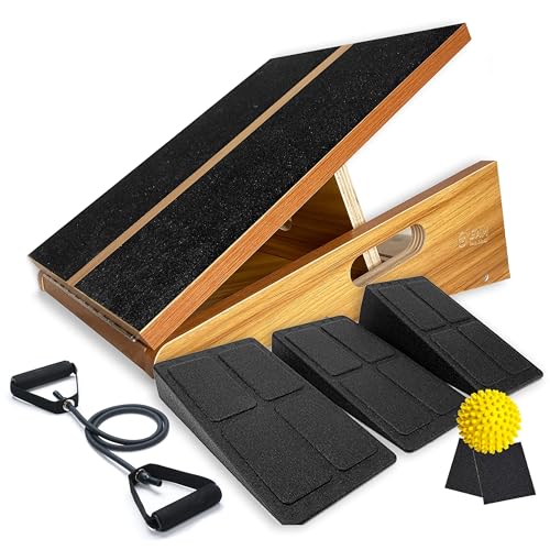 BAM Athletica's Physical Therapy Slant Board for Calf Stretching, Injury Recovery & Fitness | Adjustable Calf Stretcher Incline Board for Plantar Fasciitis Relief, Achilles Rehab, Squats & Exercise - color: Therapyflex Pro 5-in-1 Solution | Large Full Cov