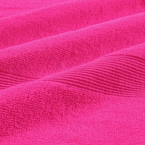 Belizzi Home 8 Piece Towel Set 100% Ring Spun Cotton, 2 Bath Towels 27x54, 2 Hand Towels 16x28 and 4 Washcloths 13x13 - Ultra Soft Highly Absorbent Machine Washable Hotel Spa Quality - Hot Pink - color: Hot Pink, size: 8 Piece Towel Set