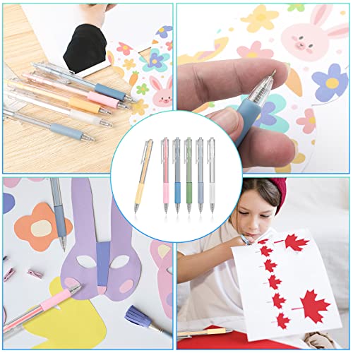 6pcs Utility Knife Pen, ABS Craft Cutting Paper Pen Cutter Tool Art Utility Precision Blade Knife for DIY Scrapbooking Art (Morandi Colors)