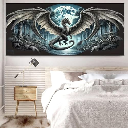 Fantasy Dragon 5D Diamond Painting Kits for Adults, animal Landscape Diamond Mosaic Art,DIY Full Round Diamond Embroidery,Diamond Art Kits for Home Decor,Large size 15.7x27.5 inches,DIY Mosaic Art - color: 25- 61 Fantasy Dragon