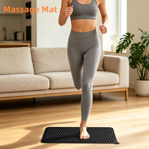 Acupressure Mat for Foot Massage, Silicone Foot Reflexology Mat | Portable Feet Mat for Plantar Fasciitis Relief and Muscle Relaxation - color: Black