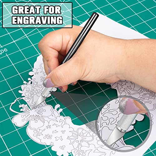 DIYSELF 2 Pack Exacto Knife Set, Aluminum Craft Knife with 20#11 Blades | Secure-Grip Hobby Knife for Paper Art and Leather, Quick-Change Exacto Knives for Models, Stencils, Engraving and DIY Crafts - color: Black