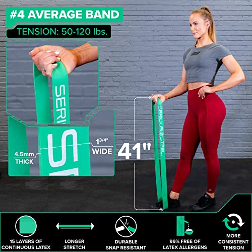 SERIOUS STEEL FITNESS Assisted 41" Pull-Up Band, Resistance & Stretch, Powerlifting & Pull-up Assist Loop (Single Band) - style: #4 (50-120 lbs)