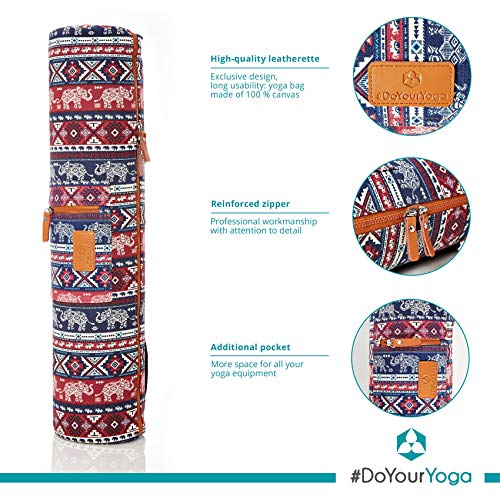 #DoYourYoga Full-Zip Exercise Yoga Mat Carry Bag with Multi-Functional Storage Pockets »Sunita« - color: Indian Elephant