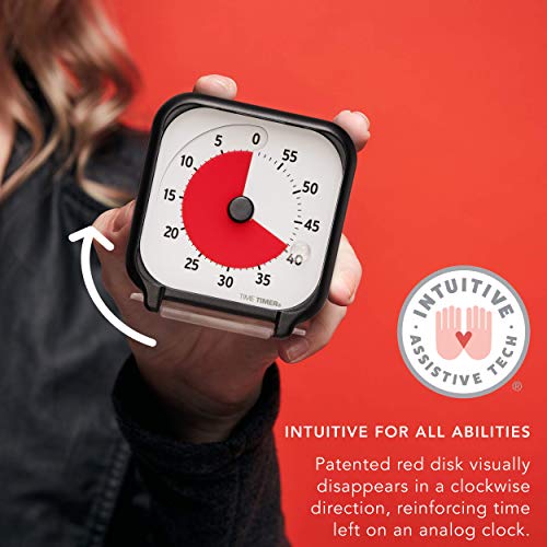Time Timer 3 inch Visual Timer — 60 Minute Kids Desk Countdown Clock with Dry Erase Activity Card and Desktop App Access — for Kids Classroom, Homeschool Study Tool, Task Reminder, Home and Kitchen - color: Charcoal & Red