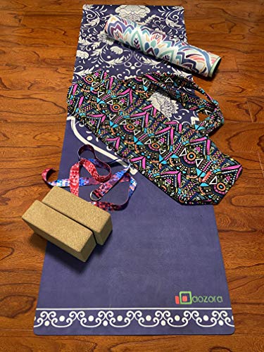 Aozora Yoga Mat Bag Large Yoga Mat Tote Sling Carrier with Pockets Fits Mats with Multi-Functional Storage Pockets Light and Durable - color: Indian