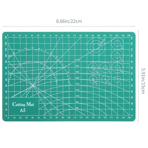 Self Healing Cutting Mat, A5 Rotary Cutting Sewing Mat for Crafts, Double Sided 5-Ply Craft Cutting Board for DIY Art Work Cutting, Hobby, Stencil, Scrapbooking (6"x8")