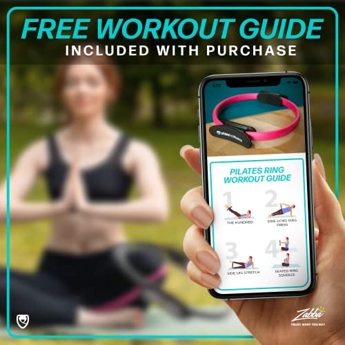 URBNFit Pilates Ring - 12" Magic Circle w/Dual Grip, Foam Pads for Inner Thigh Workout, Toning, Fitness & Pelvic Floor Exercise - Yoga Rings w/Bonus Exercise Guide - color: Teal