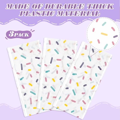 Mindsoft 3 Pcs White Stripe Polka Dot Plastic Tablecloth Party | Disposable Table Covers for Birthday Wedding Celebration, Dalmatian Print Design, Easy Cleanup, Modern Art Decoration - color: White, style: Stripe Polka Dot