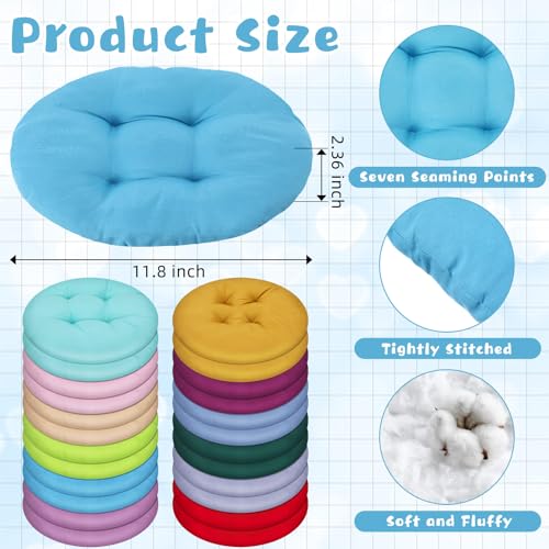 Tinideya 24 Pcs Floor Cushions Classroom,Small 11.8 Inch,Multi Color - color: Multi Color, size: Small 11.8 Inch