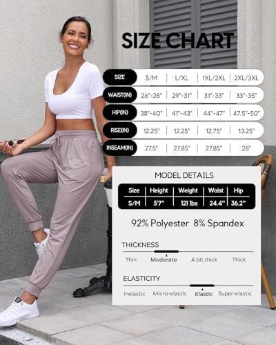 3Pack Joggers for women, Women sweatpants with pockets lounge casual pants - color: Black/Lt Grey/Lt Purple, size: X-Large-XX-Large