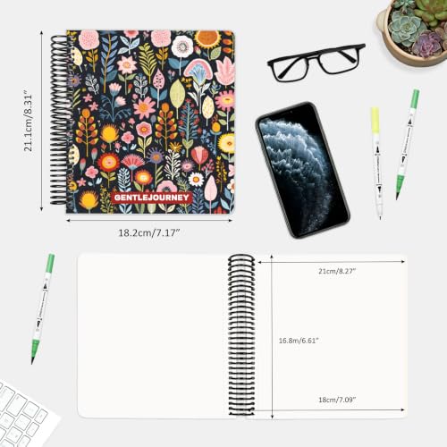 Hardcover Sketchbook,7.2"x 8.3"Spiral Bound Drawing Pad,Vintage Folk Floral | 150gsm(92lb)Acid-Free Thick Paper,Blank Art Journal for Adults,Artists&Beginners,Ideal for Sketching,Doodling and Mixed Media - color: vintage folk floral