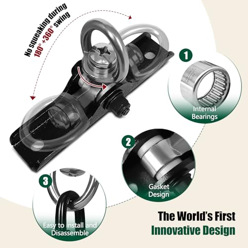 Heavy Punching Bag Hanger | Wall/Ceiling Mount Hook with 180° / 360° Rotation | Wood Beam Holder for Boxing, Weight Training, Aerial Yoga Swing & Hammock - size: 180°+ 360°rotation