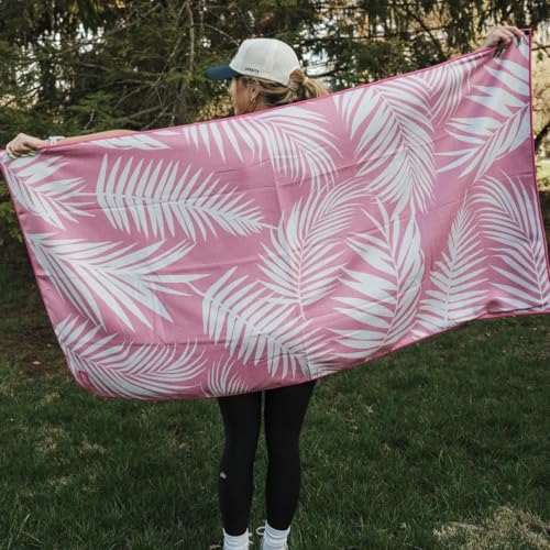 Sprints Athletic Running Towel, Full-Sized, Car Seat Cover - Performance Microfiber (Garden of Races Past - Pink) - color: Garden of Races Past Pink W/ Snaps