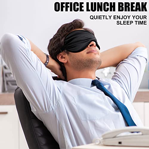20 Pieces Silk Sleep Mask Eye Mask with Adjustable Strap Sleeping Cover Eye Cover Blindfold for Women Men Sleeping Travel(Black) - color: Black