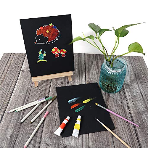 CONDA Black Canvases for Painting, Canvas Panels 8x10 inch, Pack of 14, 100% Cotton Acid-Free, 8 oz Gesso-Primed, Art Boards for Oil & Acrylic Painting - size: 8"x10"
