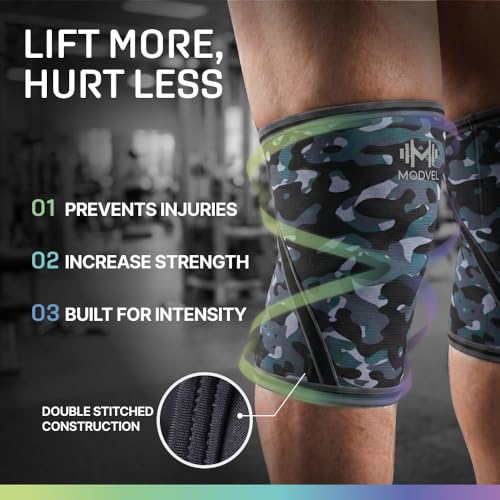 Modvel Strength 7mm Knee Sleeves (Pair) for Weightlifting & Powerlifting (USPA, IPL Approved) | High-Performance Knee Compression Support For Squats, Weight Lifting - Men and Women - color: Q ARMY/DARK, size: Small