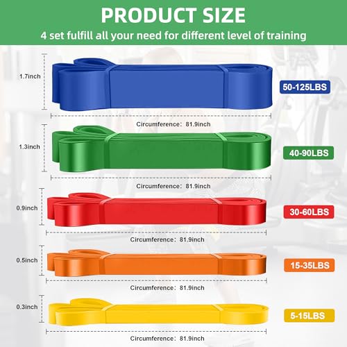 Resistance Bands,Exercise Bands,Workout Bands,Resistance Bands Set for Legs,Pull Up Bands,Stretch Bands for Exercise,Muscle Training, Physical Therapy, Shape Body, Men Women - color: 옐로우, 오렌지, 레드, 그린, 블루